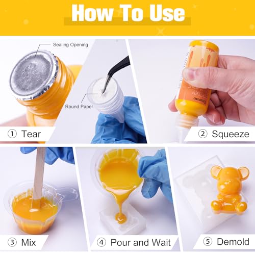 10X Concentrated Epoxy Resin Pigment Paste 6 Colors 1.69 OZ Each (10.14 Fl Oz)