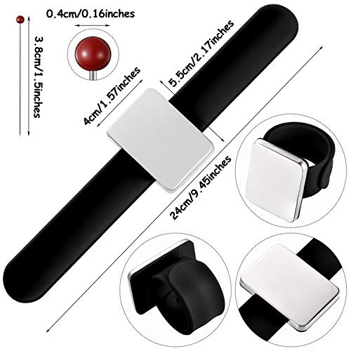 Magnetic Wrist Sewing Pincushion with 100 Pcs 1.5" Pins