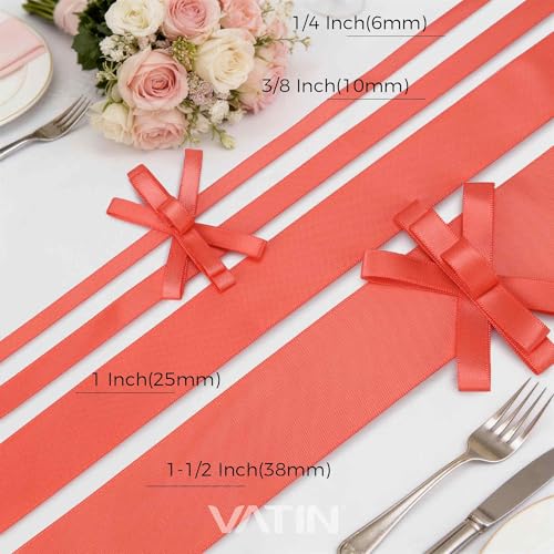 Coral Satin Ribbon 3 (150 Foot)