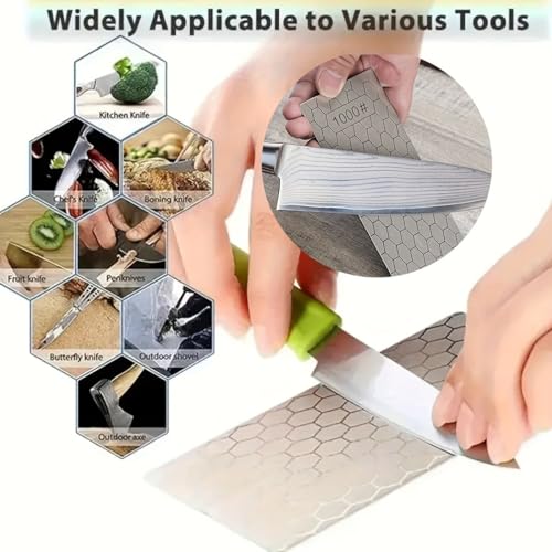 6 PCS Diamond Sharpening Plate with Honeycomb Surface Plate for Scissors Knives Outdoor Tools From Coarse to Extra Fine 400 (7 Count)