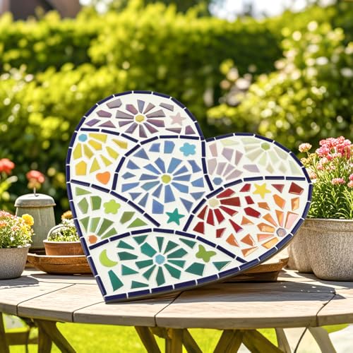 Iridescent Glass Mosaic Tiles for Crafts Bulk (7.05 Ounce)