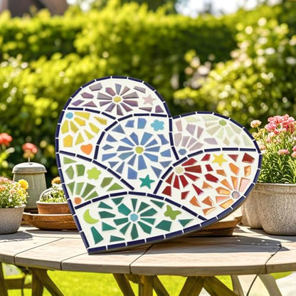 Iridescent Glass Mosaic Tiles for Crafts Bulk (7.05 Ounce)