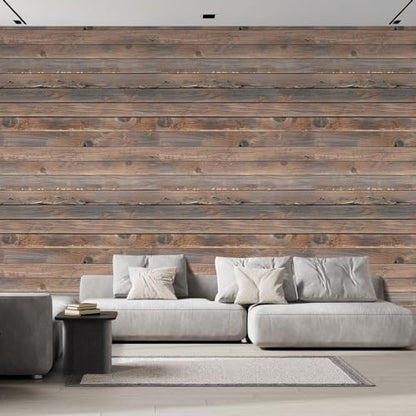 Wall Sticker Wall Mural Horizontal Brown Vintage and Retro Wood Textured