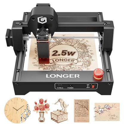 RAY5 Laser Engraver 2500mW High Precision 0.04 * 0.04mm Laser Cutter and Engraving Machine 130x130mm Working Area Mini Portable Laser Engraver for Wood Metal Acrylic Glass