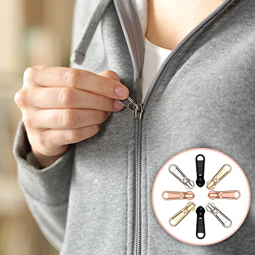 24Pcs Zipper Repair Kit Zippers Replacement 5# Zipper Pull Rescue Kit for Clothing Jackets Purses Luggage Backpacks (72 Count)