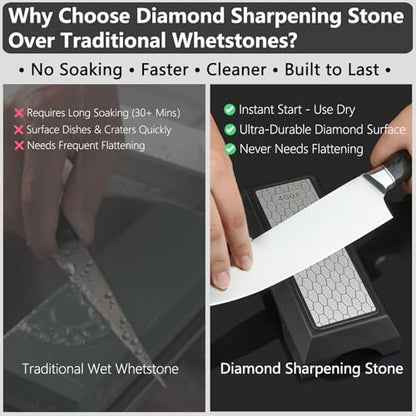 Diamond Sharpening Stone Set & Knife Sharpener Whetstone Kit