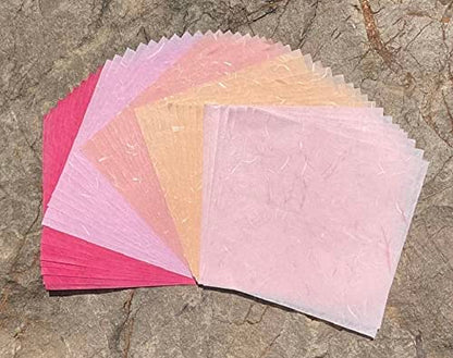 Natural Fiber Mulberry Paper Sheets 6 x 6 Inches (50 Count)
