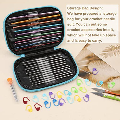 54 Pcs Crochet Hooks Set 0.6
