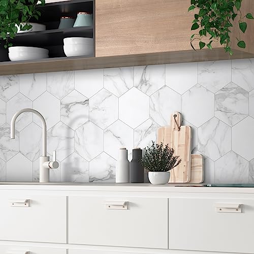 45 Sheet Hexagon Peel and Stick Backsplash (10 Sq Ft)