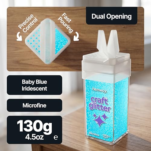 Craft Glitter Shaker Baby Blue Iridescent 130g Microfine (4.6 Ounce)