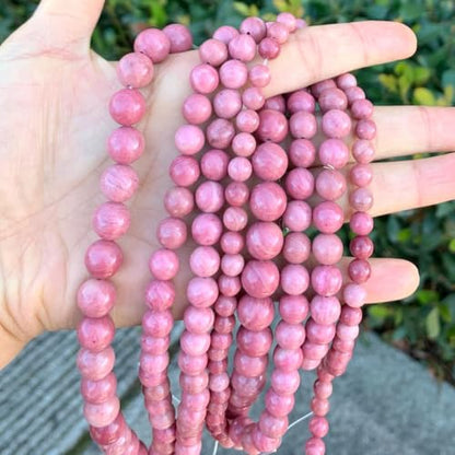 120pcs Adabele Natural Grade A Pink Rhodonite Gemstone 6mm Round Beads (124 Count)