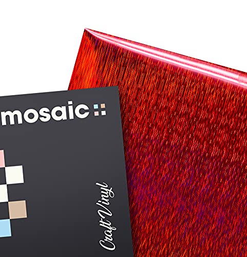 Mosaic+ Red Brushed Holographic 1ft x 5ft Crafting Vinyl Crinkle