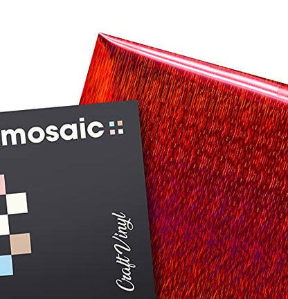 Mosaic+ Red Brushed Holographic 1ft x 5ft Crafting Vinyl Crinkle