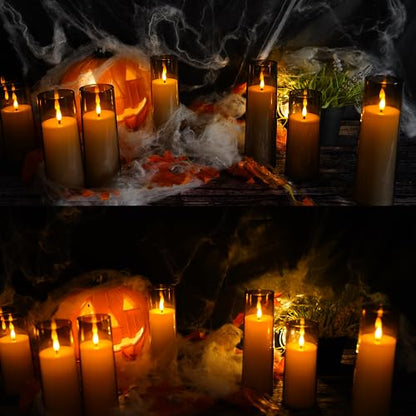Flickering Flameless Candles Battery Operated with Remote and 2 (9 Count)