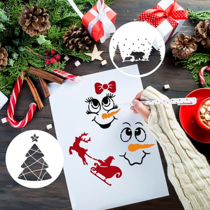 Christmas Stencils for Crafts Reusable 3" Small Holiday Stencils (56 Count)