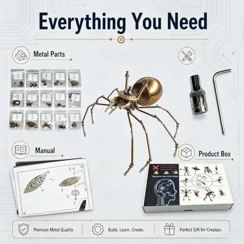 Steampunk Golden Spider 3D Metal Puzzle Model