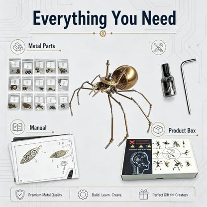Steampunk Golden Spider 3D Metal Puzzle Model