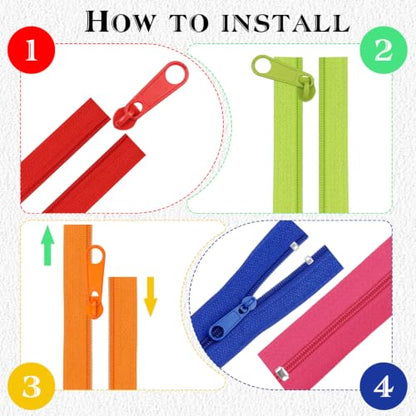 28.6 Yards 26 Pieces Sewing Zippers #3 Nylon Coil Zippers Assorted Zipper for Sewing with 104 Zipper Sliders for DIY Tailor Sewing Crafts Supplies (26 Count)