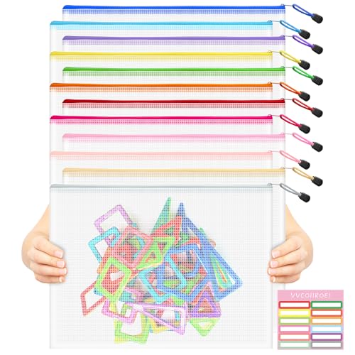 12pcs Mesh Zipper Pouch Bags (9 Count)