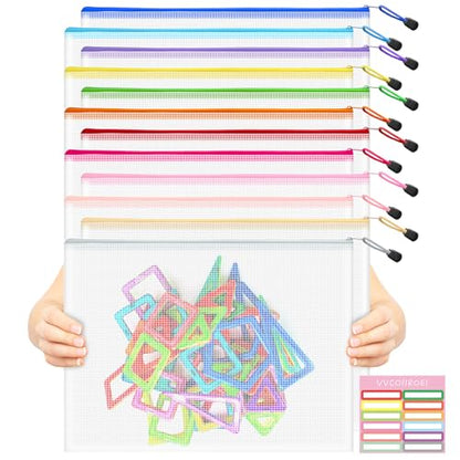 12pcs Mesh Zipper Pouch Bags (9 Count)