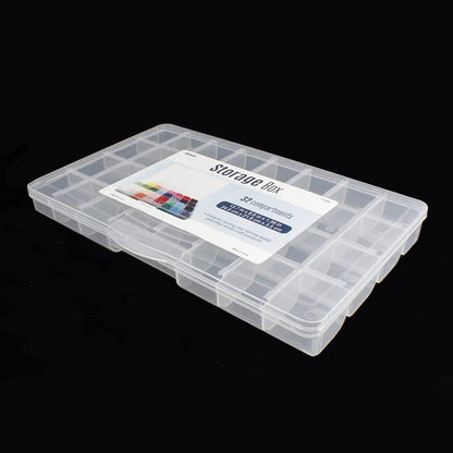 32 Grids Clear Plastic Organizer Box, Craft Storage Container for Beads Organizer, Art DIY, Crafts Jewelry Storage, Fishing Tackles, Rock Collection, 1 Pack