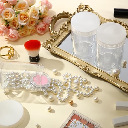 12 Pack Plastic Container Jars with Lids Round Clear Travel Cosmetic Container Jars for Toiletries (12 Count)