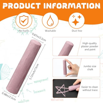 20 Pcs Sidewalk Chalks for Kids Non Toxic Jumbo Chalk for Party Gift Outdoor Art Classroom Play Painting (20 Count)