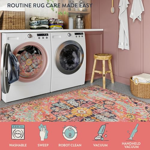 Bohemian Floral Medallion Round Rug