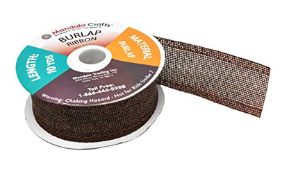 1 1 2 Inch Wide Brown Burlap Ribbon for Crafts (60 Foot)