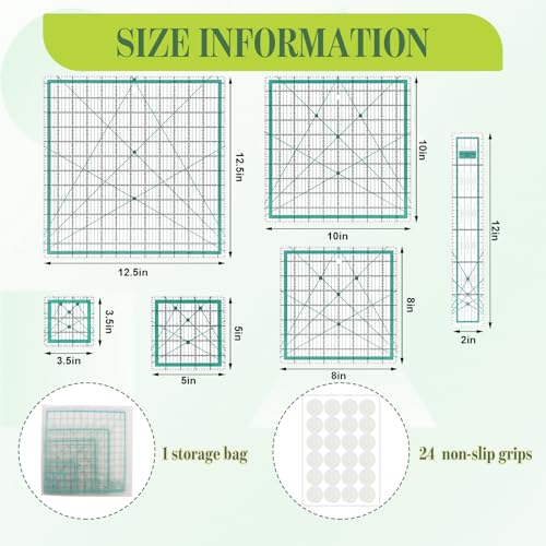 6 Pcs Quilting Rulers and Templates (6 Count)