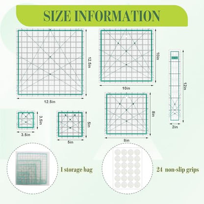 6 Pcs Quilting Rulers and Templates (6 Count)