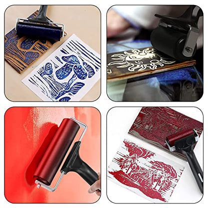3 Pack Brayer Rollers for Crafting Vinyl Rubber Roller Brayers