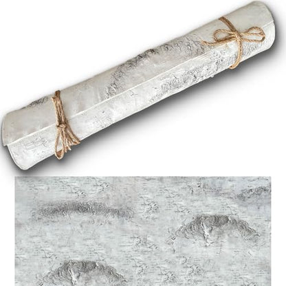 Artificial Birch Bark 3D Realistic Texture 78.7in*19.7in（10.8 Sq.ft）Silicone Material Faux Tree Bark Nature