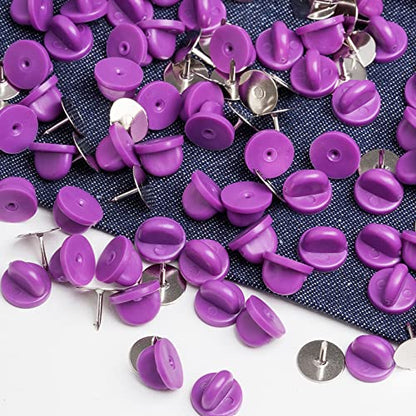 400pcs PVC Rubber Pin Backs Heliltd Butterfly Clutch Pins Tie Tacks Blank Pins for Uniform Badges Backing Holder Clasp Lapel Pin Enamel Pins (400 Count)