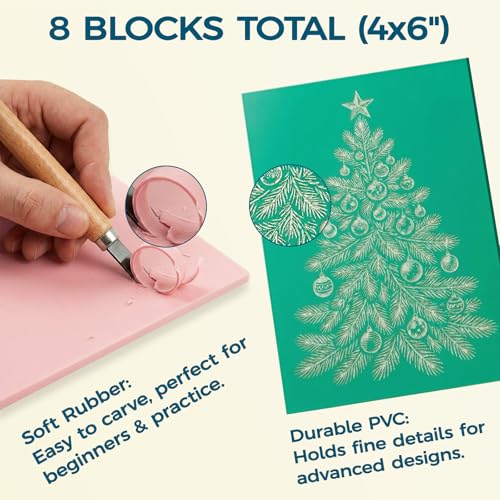 47 Pcs Linocut Kit for Printmaking