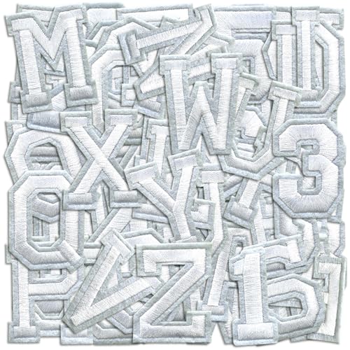 Letter and Number Iron On Patches (72 Count)