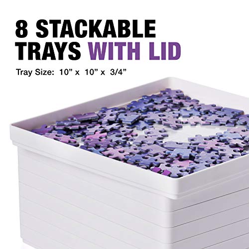 8 Puzzle Sorting Trays with Lid 10" x 10"