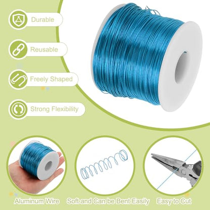 20 Gauge Anodized Aluminum Craft Wire Bendable Bonsai Training Wire 771 Feet 0.8mm for Sculpting Crafts Wreath Floral Beading Jewelry Making