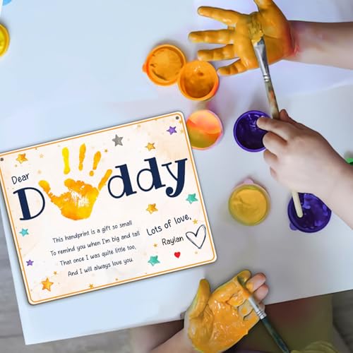 Dear Daddy Poem DIY Baby Handprint Art Craft Plaque Gift for Dad
