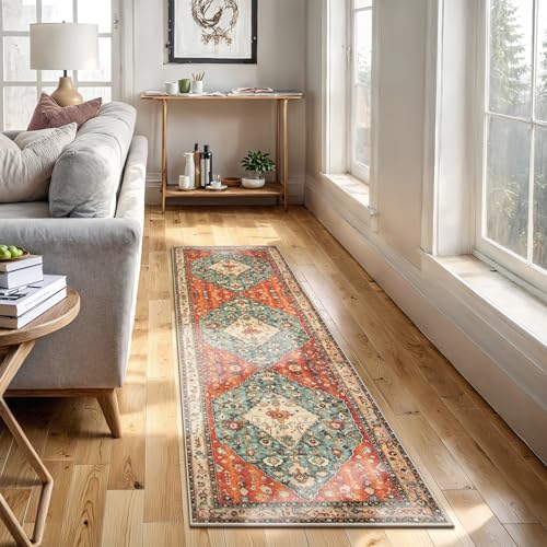 Felice Boho Tribal 2x8 Washable Kitchen Runner Rug