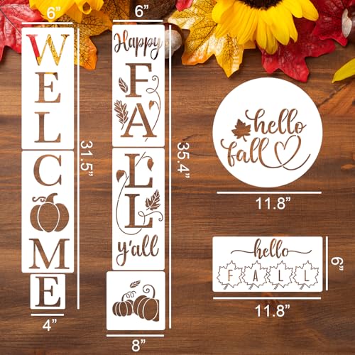 Fall Stencils for Crafts Reusable Fall Stencils for Painting on Wood (14 Count)