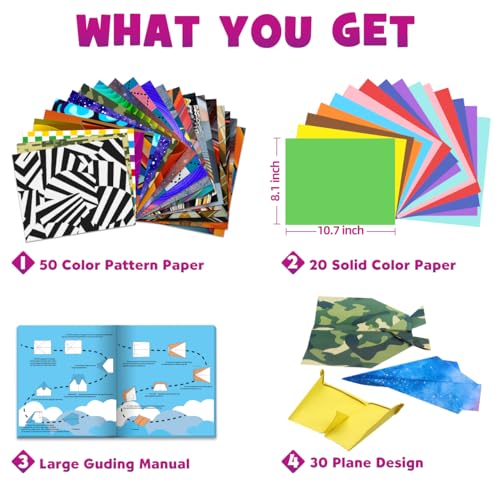 70 Airplane Origami Paper