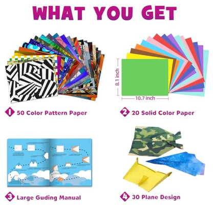70 Airplane Origami Paper