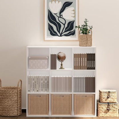 Wooden 9 Cube Storage Organizer with Closed Back Panel (9 Count)