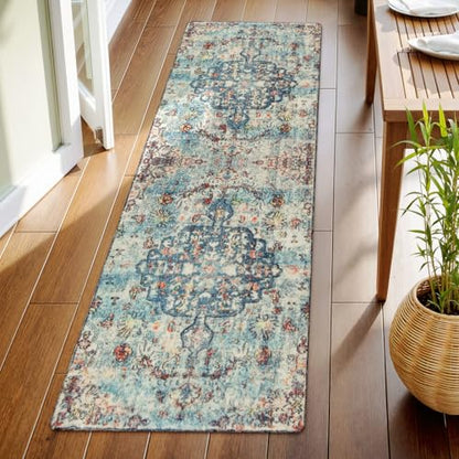 Reine Bohemian Floral Medallion Runner Rug