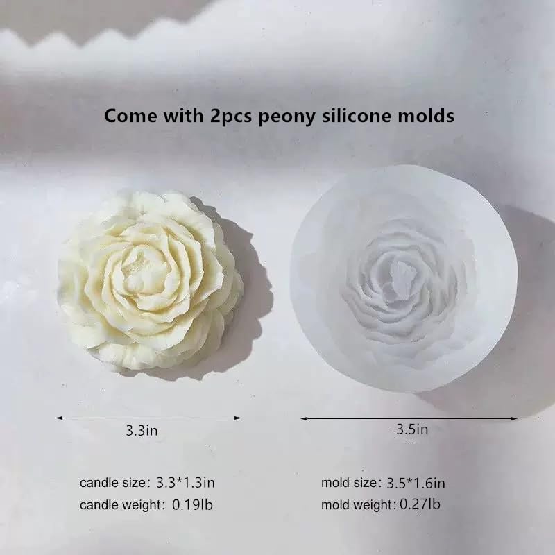 3D Peony Candle Mold 2Pack (2 Count)