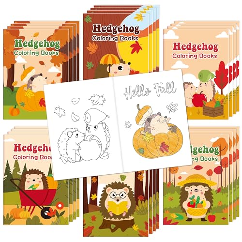 Fall Hedgehog Coloring Books (24 Count)