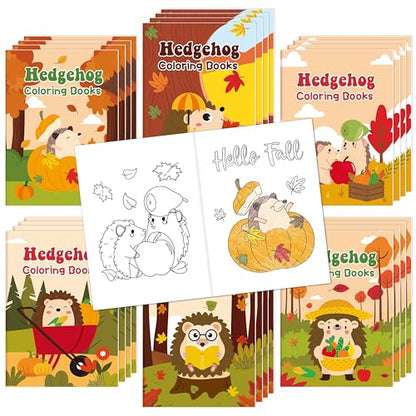Fall Hedgehog Coloring Books (24 Count)