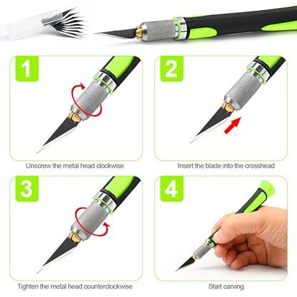 Precision Hobby Knife Set Utility Craft Knife Kit with 10PCS Blades for Art