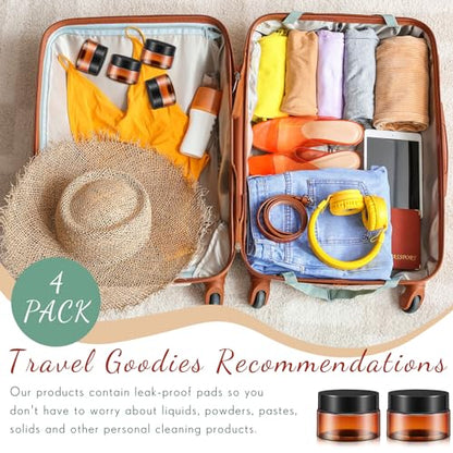 36 Pieces 1 oz Plastic Jars with Lids Wide Mouth Airtight Reusable Container Acrylic Cosmetic Small Jars for Lotions Ointments Travel Toiletries Creams Make up Storage (36 Count)